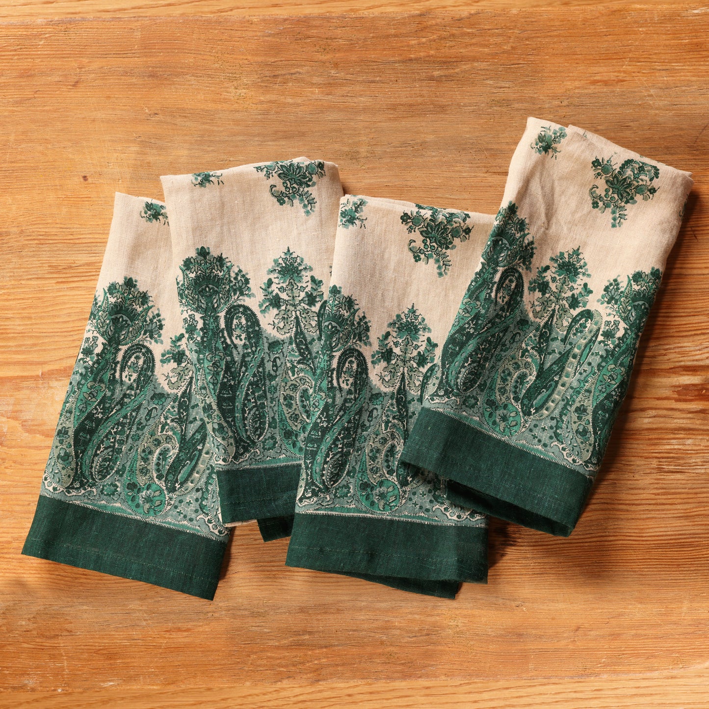 Portugal Paisley Linen Napkins Set of 4 100% Linen