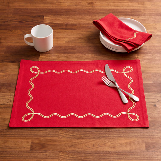 Double Scallop Holiday Placemats 4 Pack