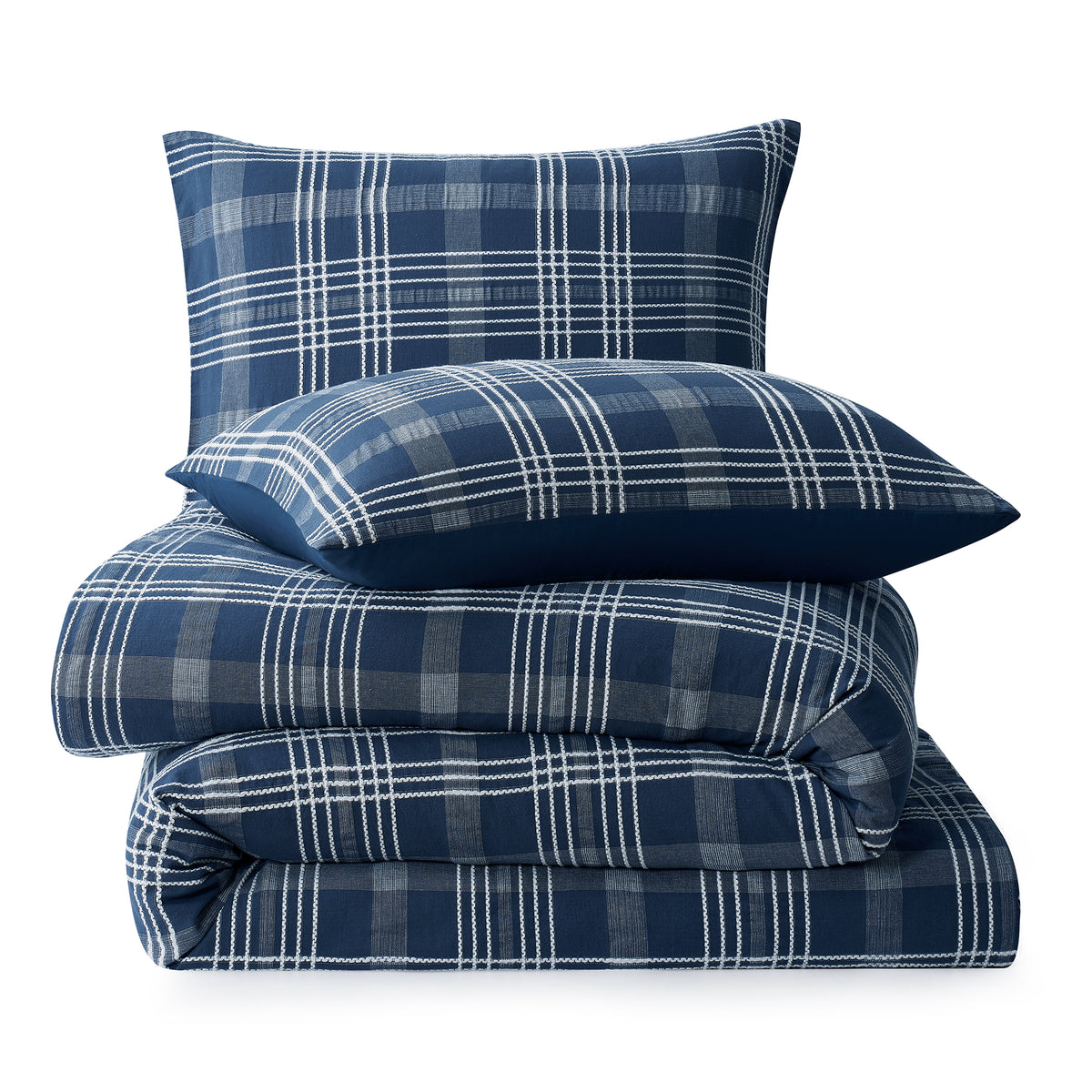 Emilie 100% Cotton Plaid Comforter Set