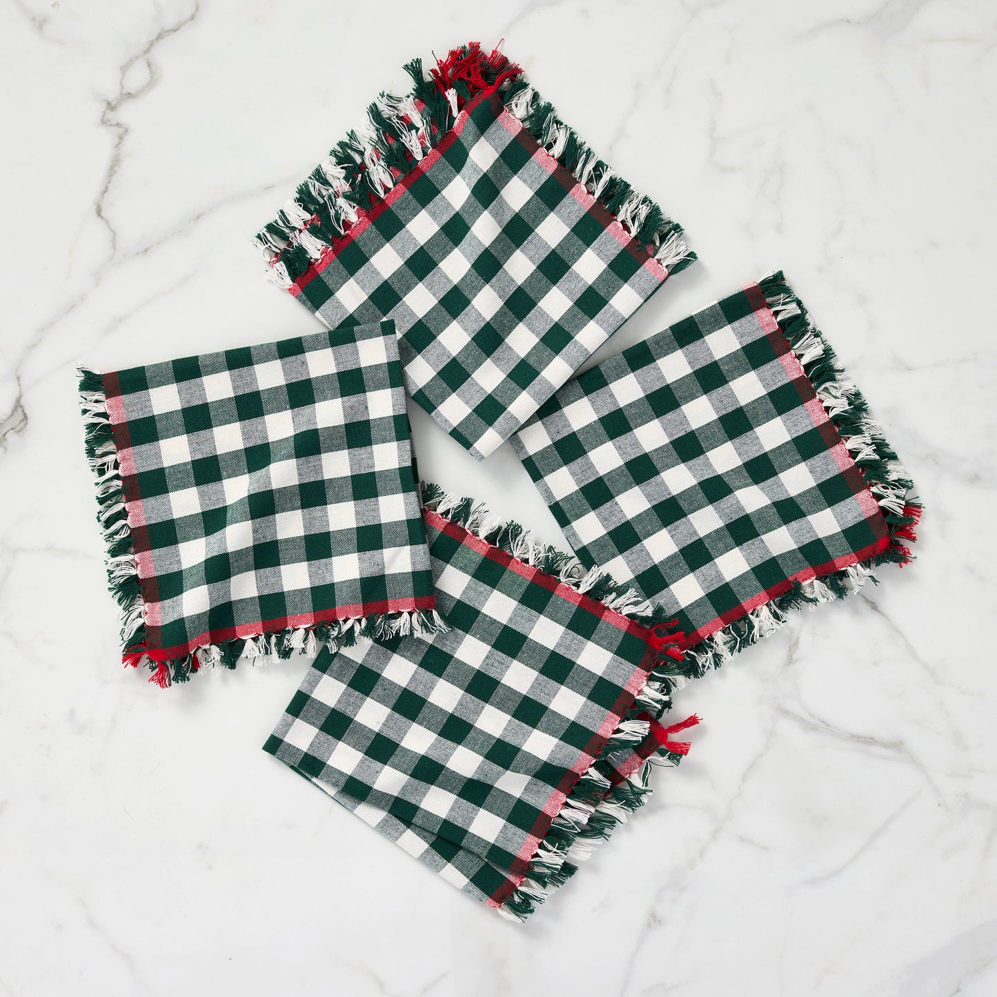 Holiday Picnic Gingham Napkins - Cotton Napkin Set of 4