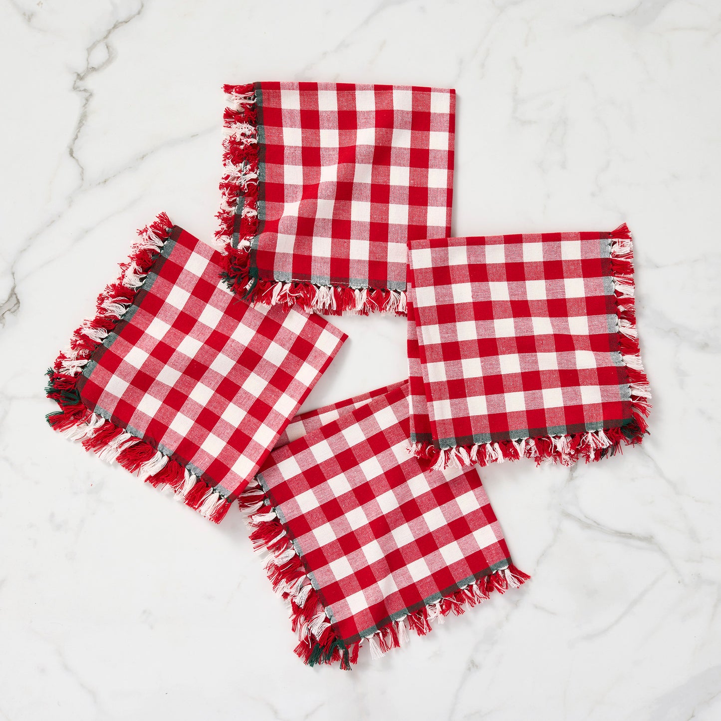 Holiday Picnic Gingham Napkins - Cotton Napkin Set of 4