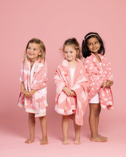 Rainbow Kids Towel Set — Pink