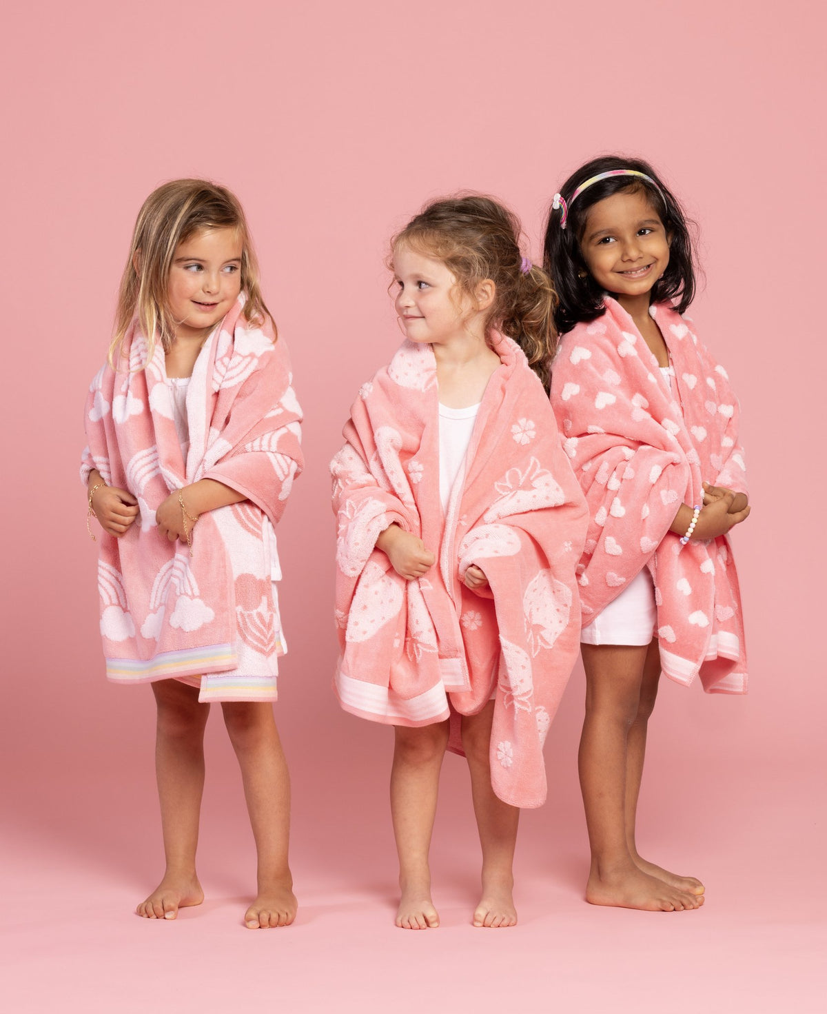 Rainbow Kids Towel Set — Pink