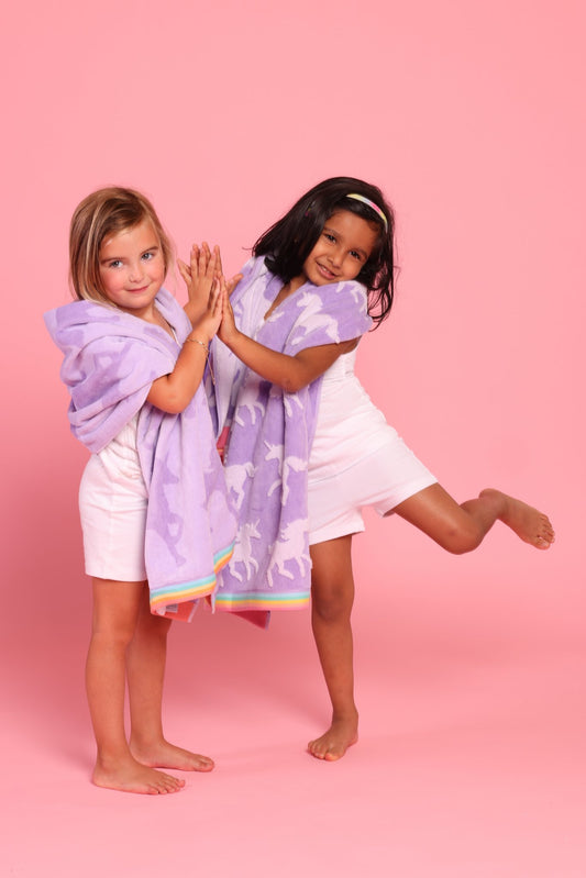Unicorn Kids Towel Set — Very Violet