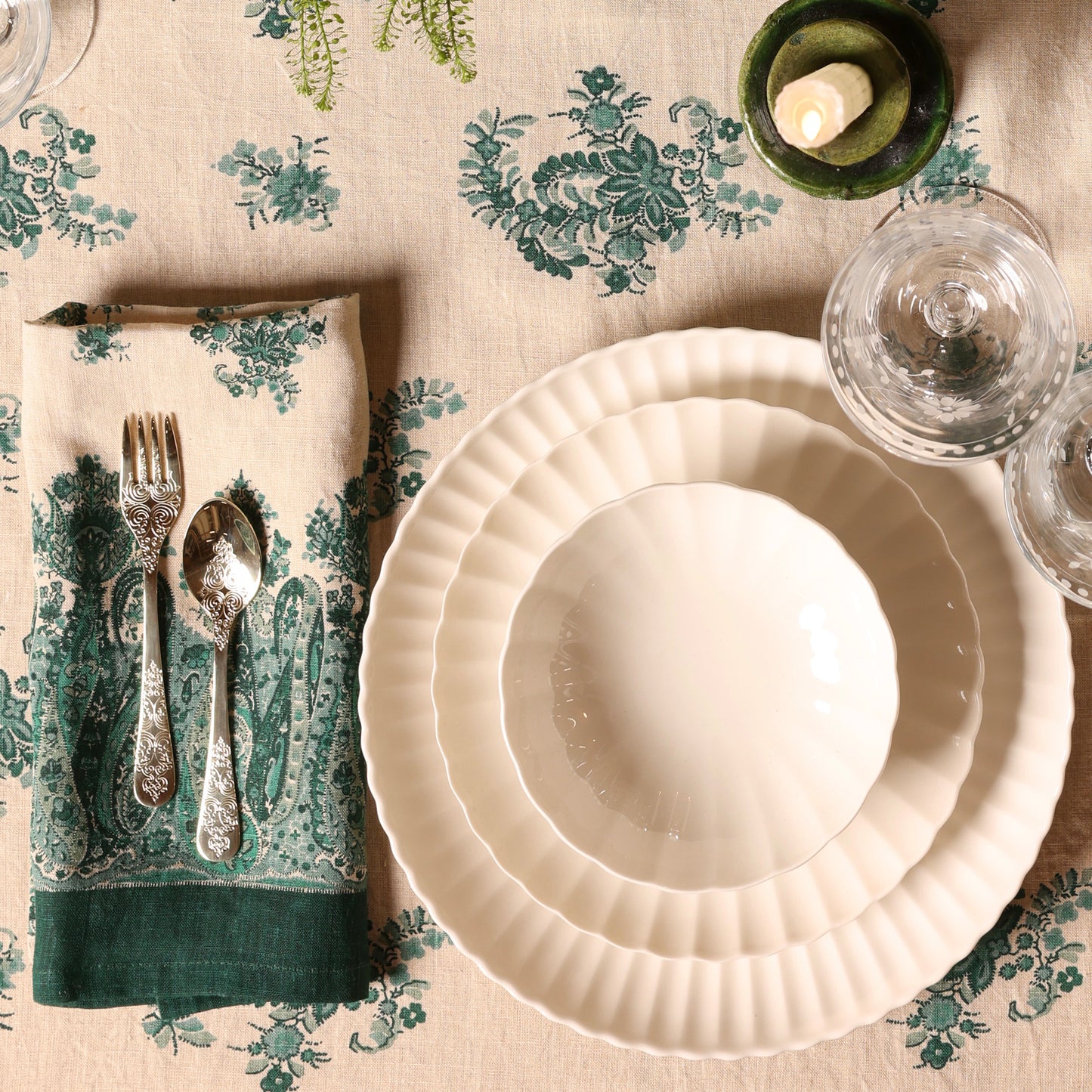 Portugal Paisley Linen Napkins Set of 4  100% Linen