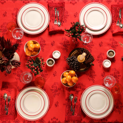 Portugal Linen Paisley Holiday Tablecloth Limited Edition