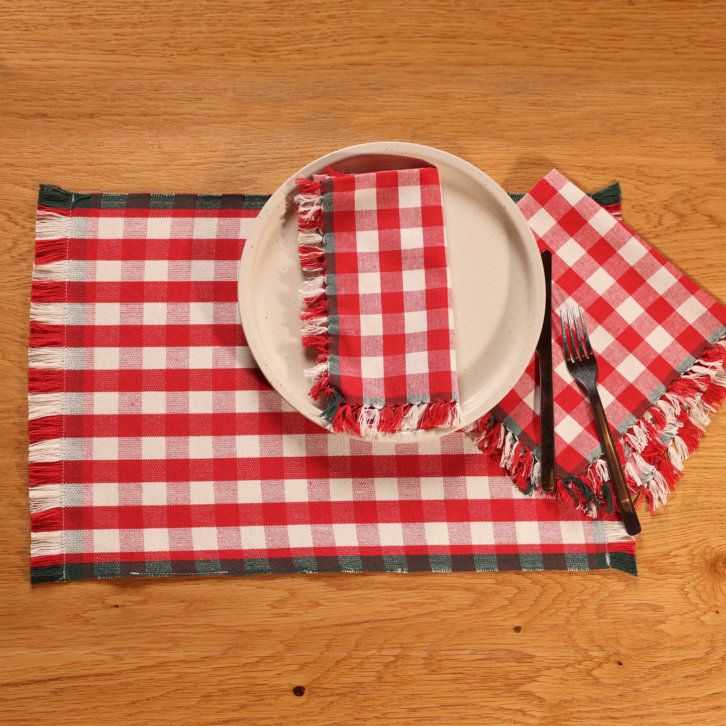 Holiday Picnic Gingham Placemats Set of 4