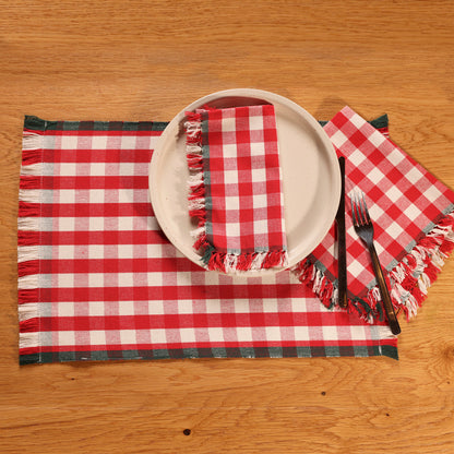 Holiday Picnic Gingham Placemats Set of 4