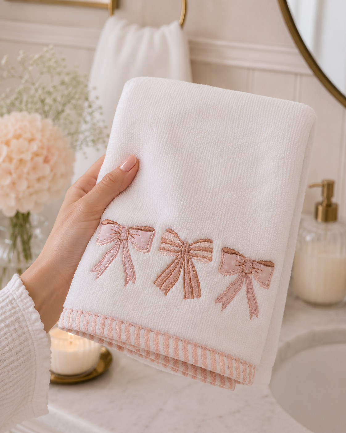 Bows 2-Piece Hand Towel Set
