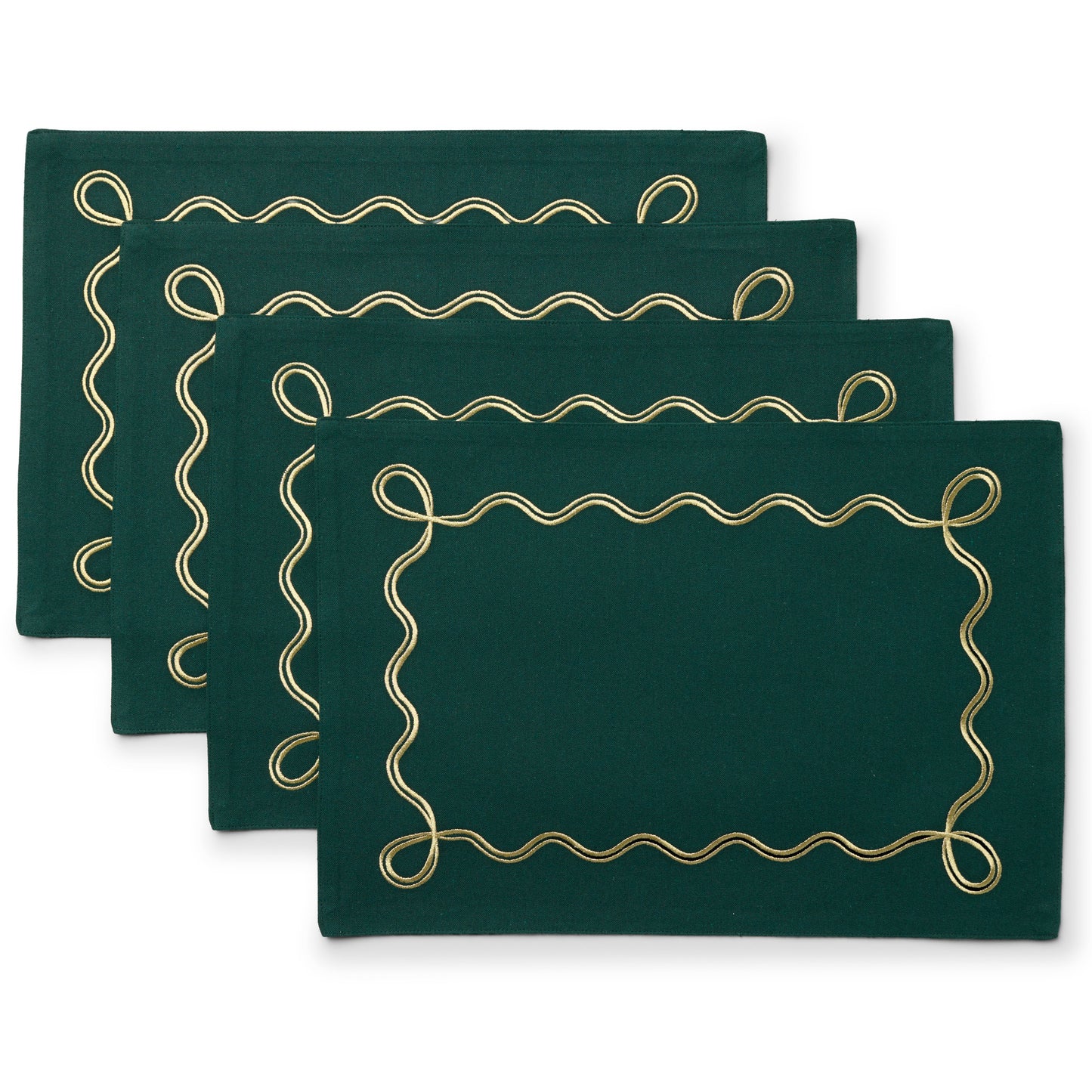 Double Scallop Holiday Placemats 4 Pack