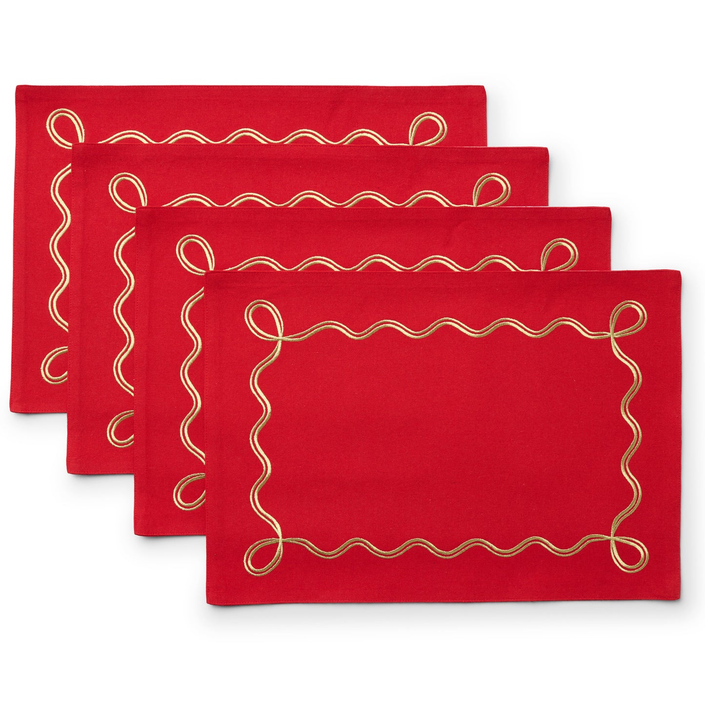 Double Scallop Holiday Placemats 4 Pack