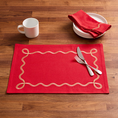 Double Scallop Holiday Placemats Set of 4