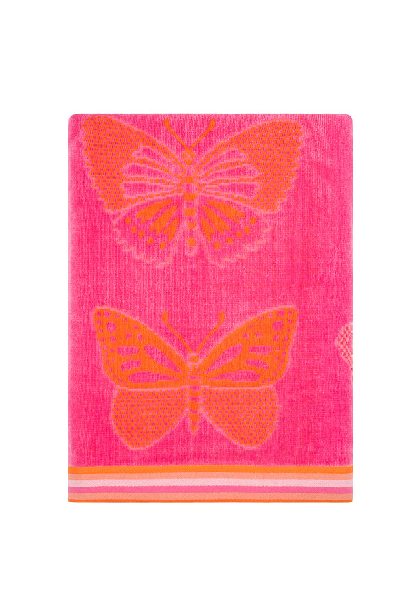 Butterfly Bubbles Sunset Kids Beach Towel
