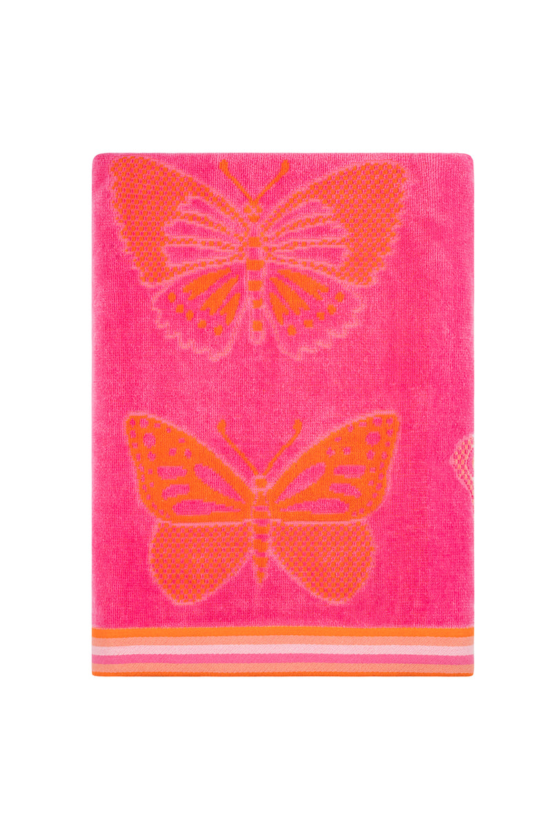 Butterfly Bubbles Sunset Kids Beach Towel