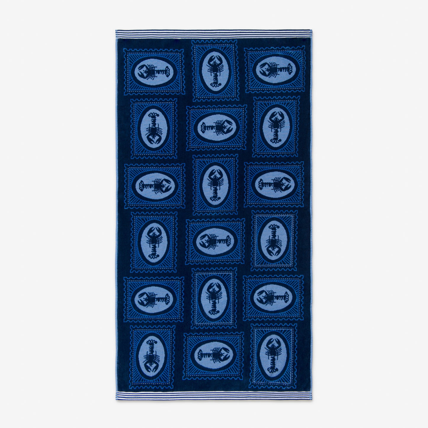 Lobster Frame Nova Navy Beach Towel