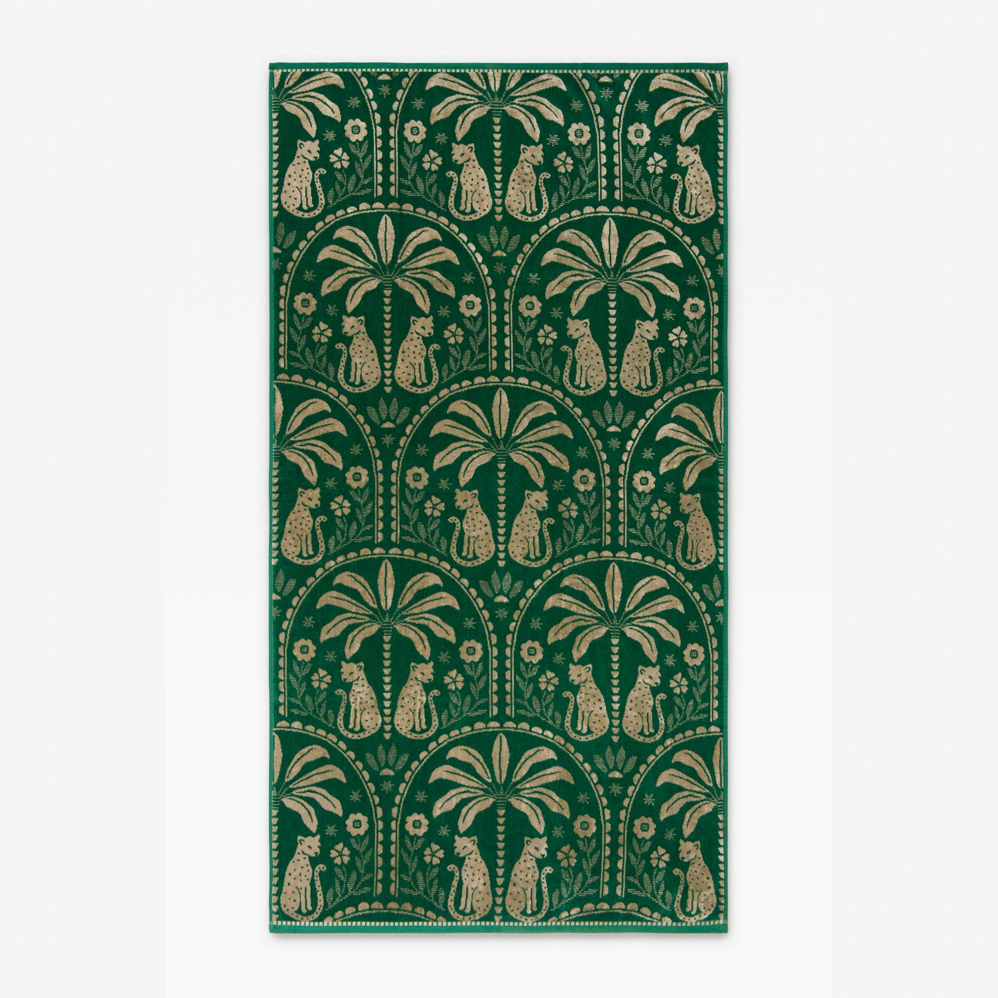 Cheetah Scallop Jade Winter Gold Beach Towel