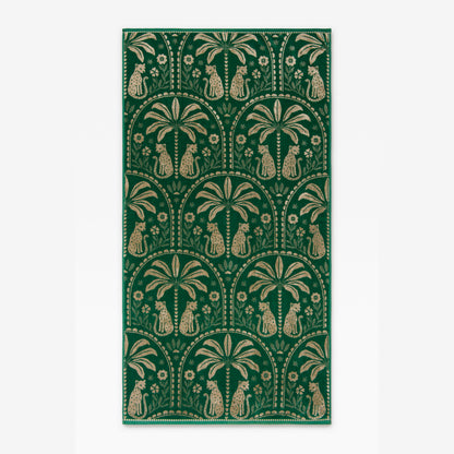 Cheetah Scallop Jade Winter Gold Beach Towel