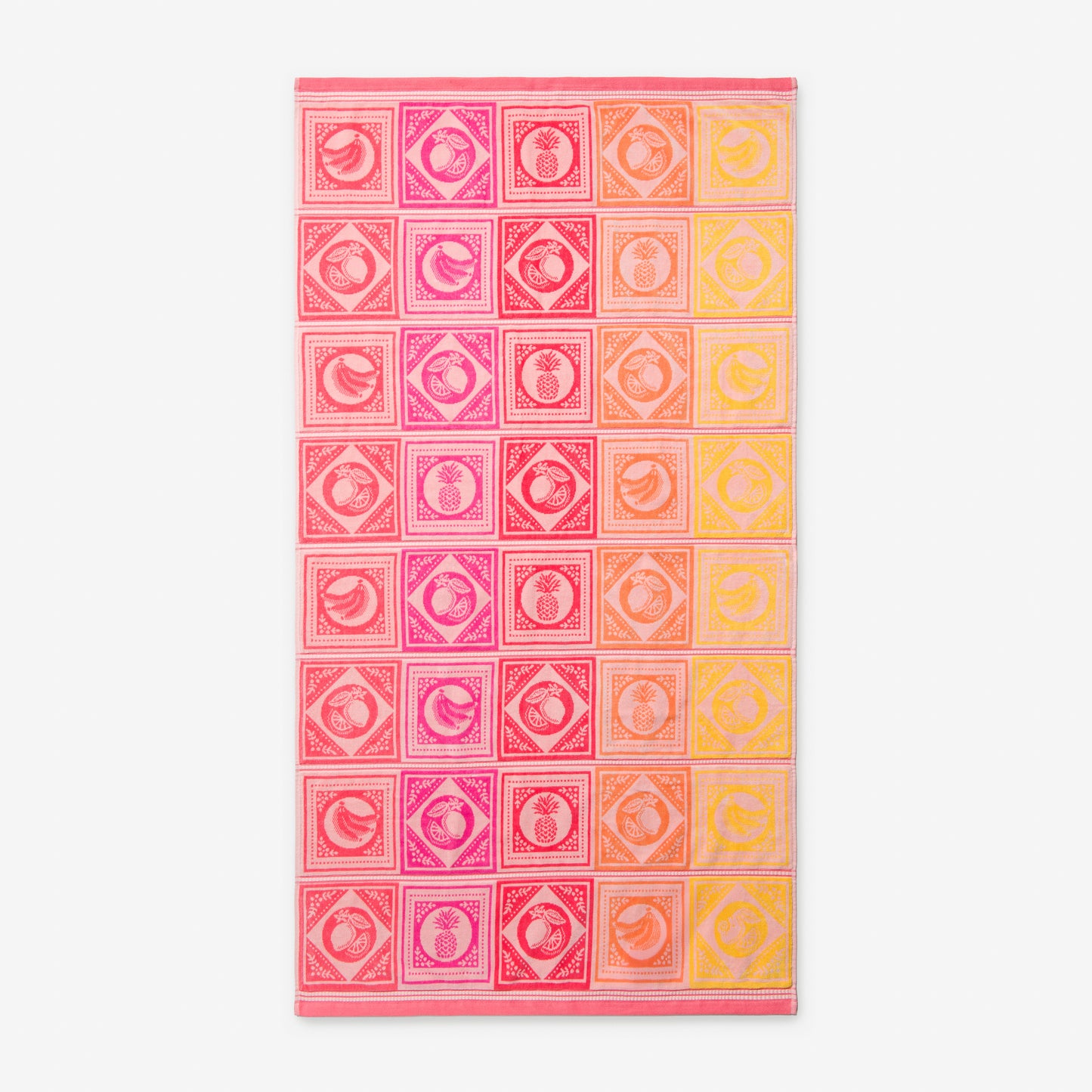 Framed Fruit Sherbet Coral Beach Towel
