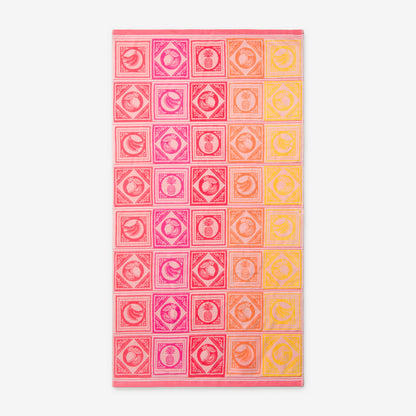 Framed Fruit Sherbet Coral Beach Towel