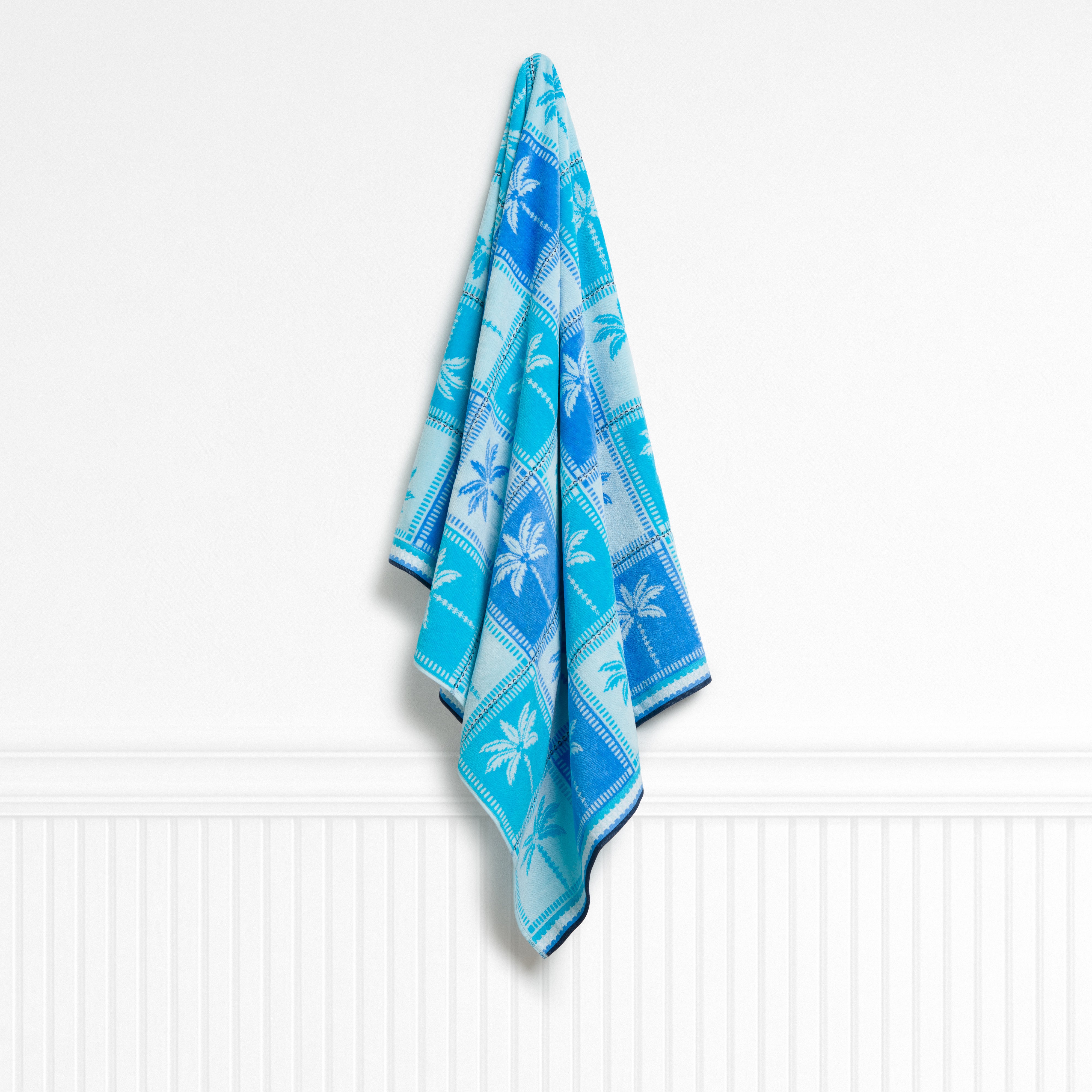 Tropical Rio Checkerboard Dixie Blue Baja Blue Beach Towel – CARO HOME