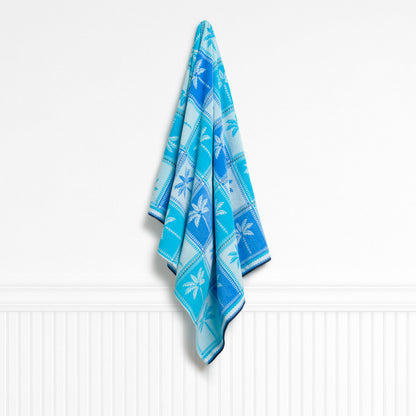 Tropical Rio Checkerboard Dixie Blue Baja Blue Beach Towel
