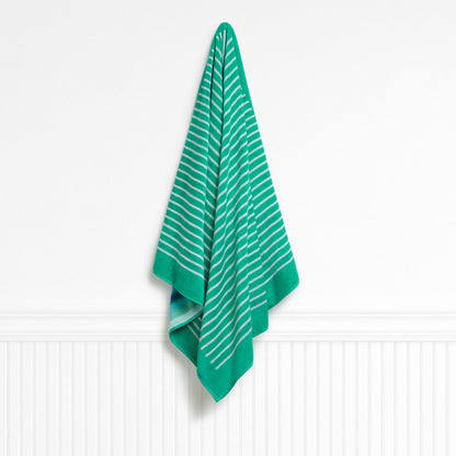 Chic Stripe Clover Rainbow Beach Towel
