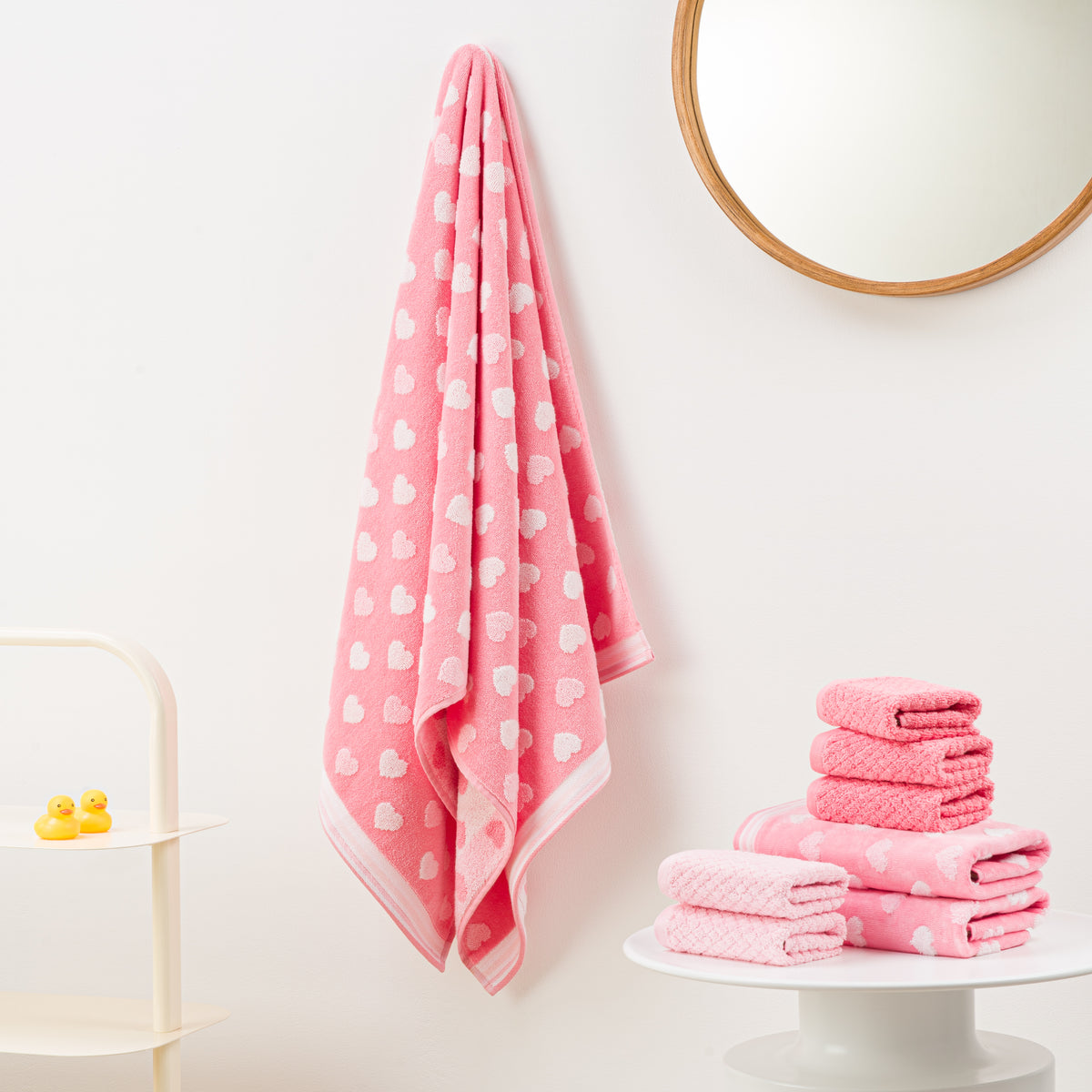 Sweethearts Kids Towel Set — True Pink