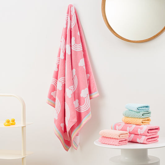 Rainbow Kids Towel Set — Pink