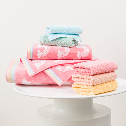 Rainbow Kids Towel Set — Pink