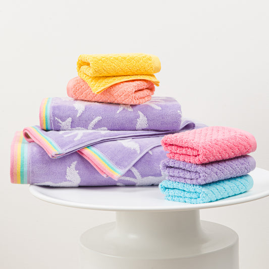 Unicorn Kids Towel Set — Very Violet