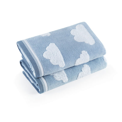 Clouds Silvery Blue - Kids Bath Towels