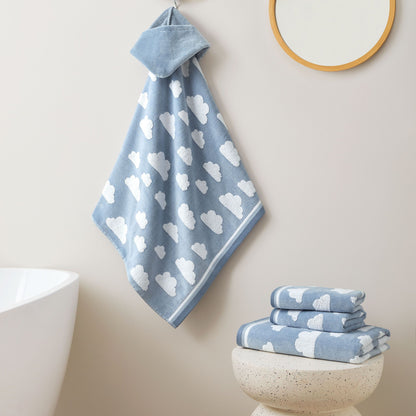Clouds Silvery Blue - Kids Bath Towels