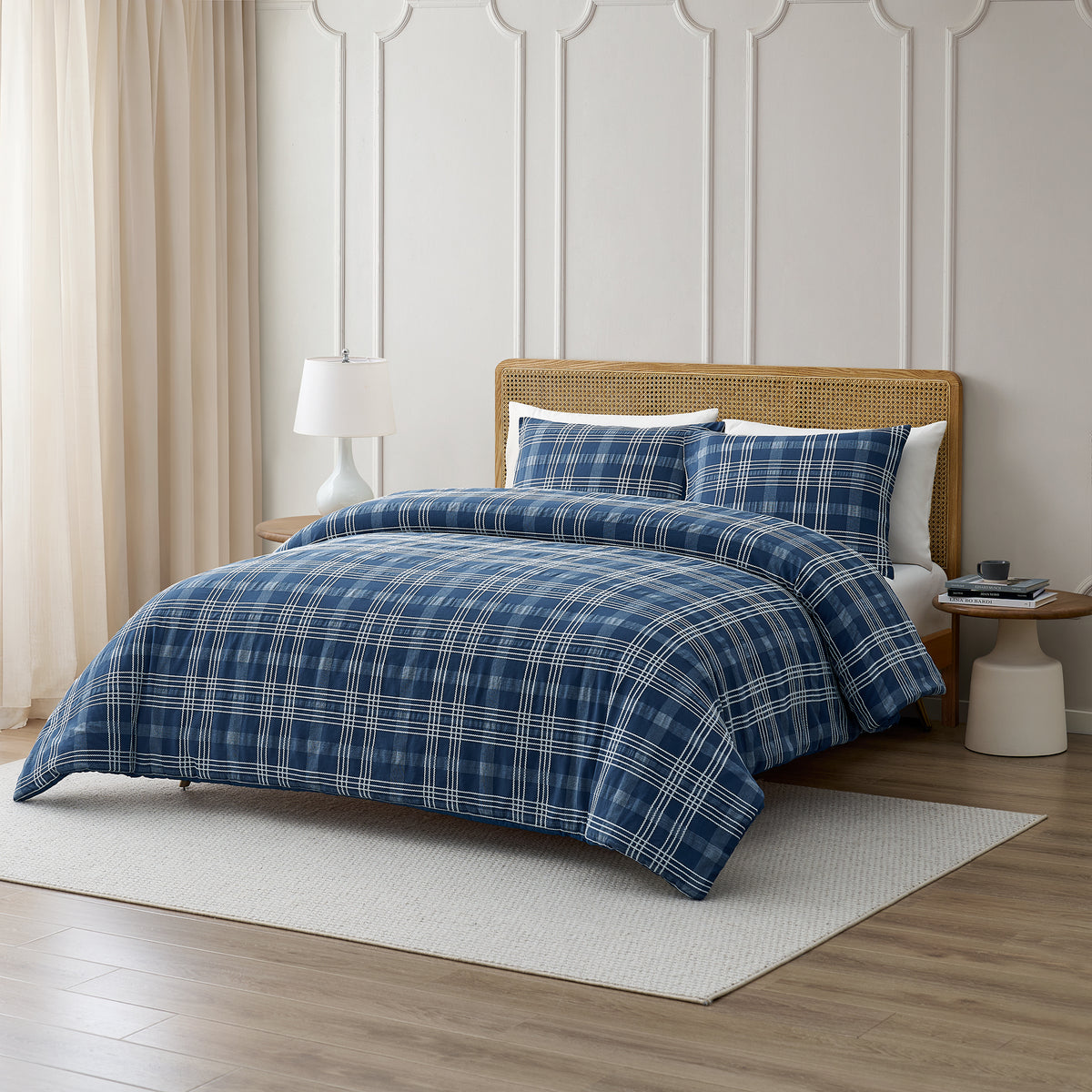 Emilie 100% Cotton Plaid Comforter Set