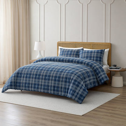 Emilie 100% Cotton Plaid Comforter Set