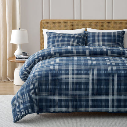 Emilie 100% Cotton Plaid Comforter Set