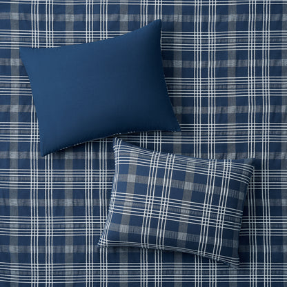 Emilie 100% Cotton Plaid Comforter Set
