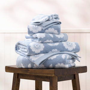 Clouds Silvery Blue - Kids Bath Towels