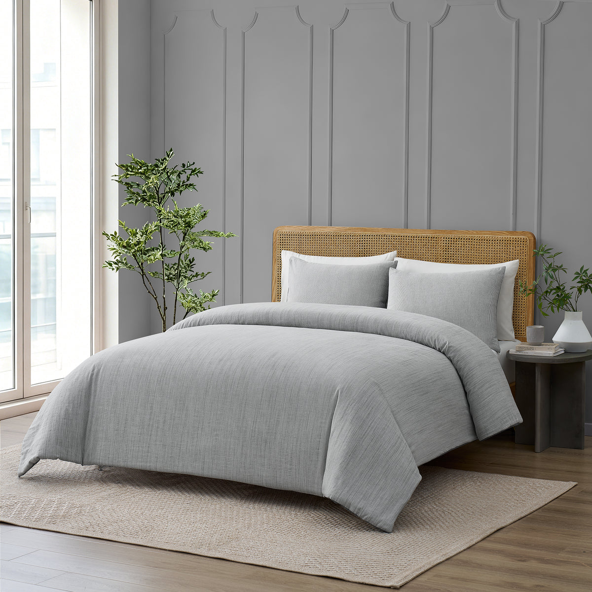 Mallory 100% Cotton Pinstripe Comforter Set