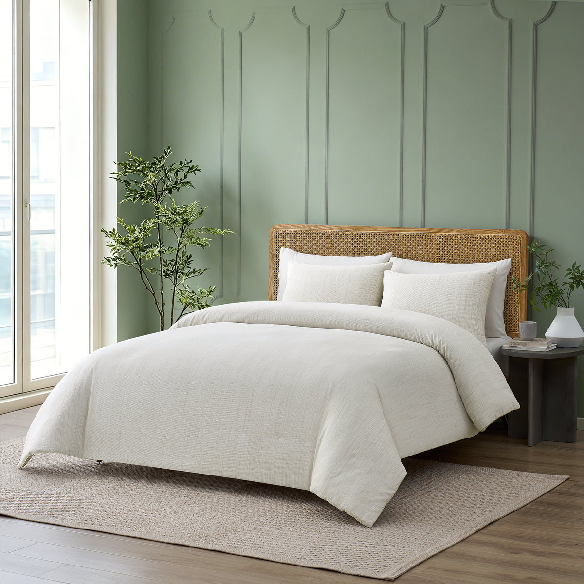 Mallory 100% Cotton Pinstripe Comforter Set