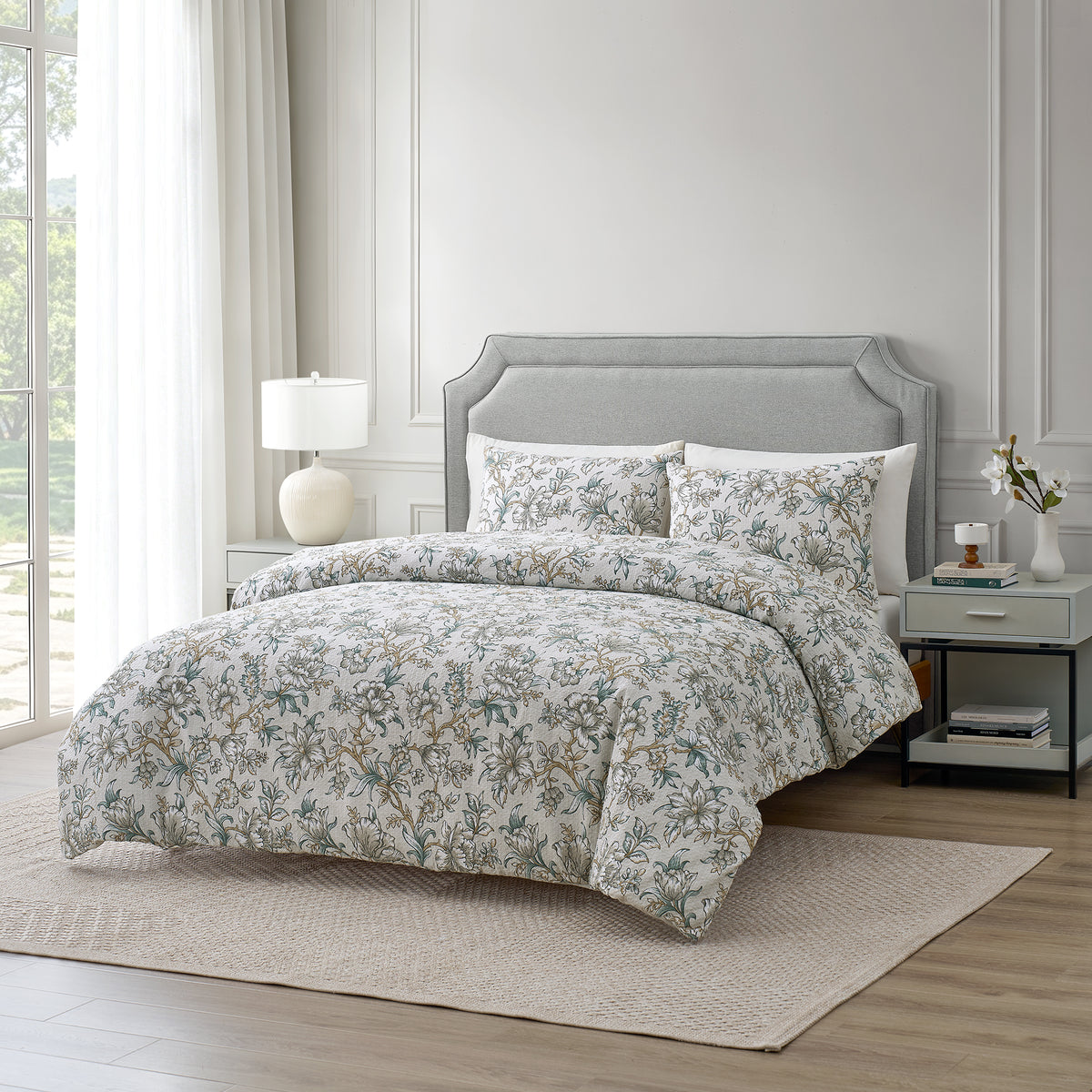 Margaret 100% Cotton Floral Comforter Set