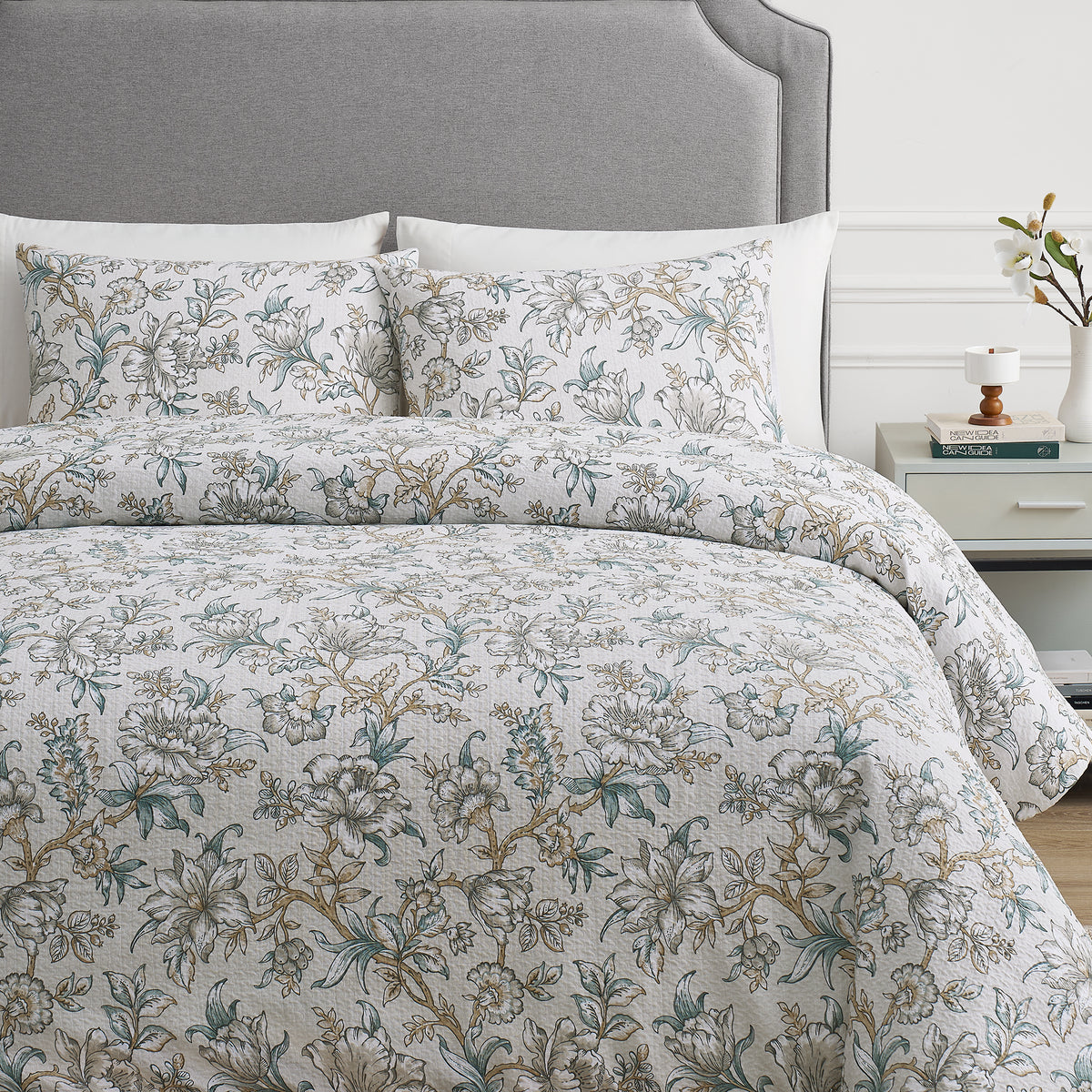 Margaret 100% Cotton Floral Comforter Set