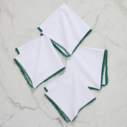Holiday Criss Cross Napkins - Luxury Cotton Napkin Set of 4