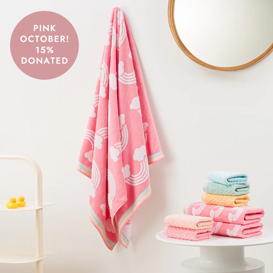 Rainbow Kids Towel Set — Pink