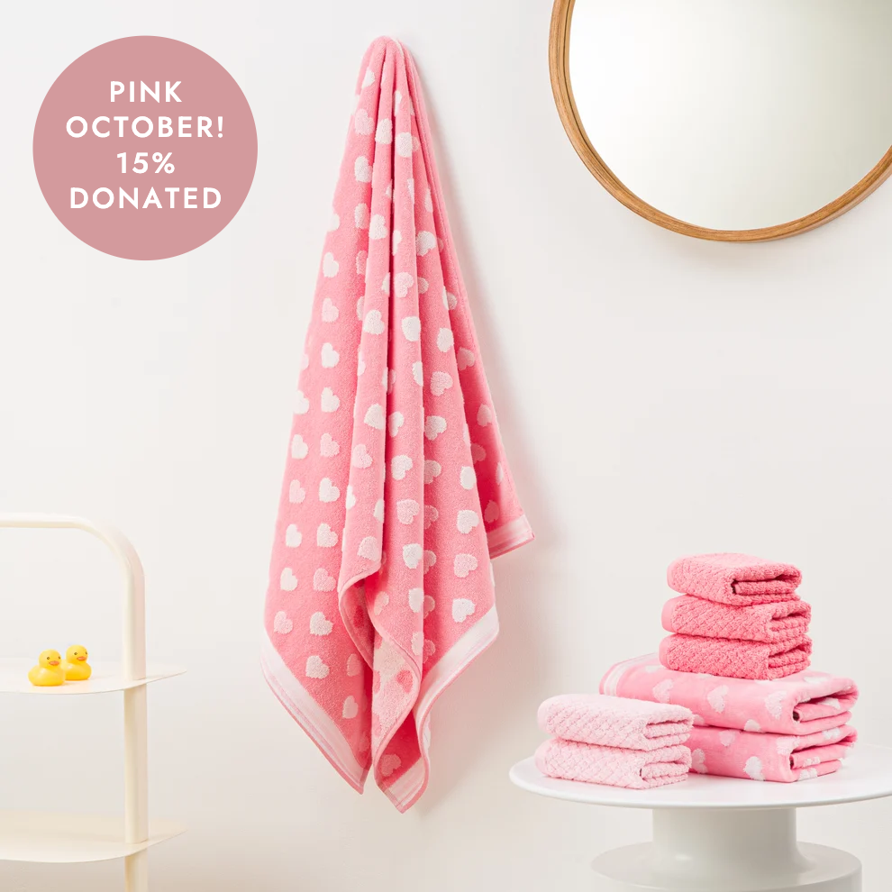 Sweethearts Kids Towel Set — True Pink