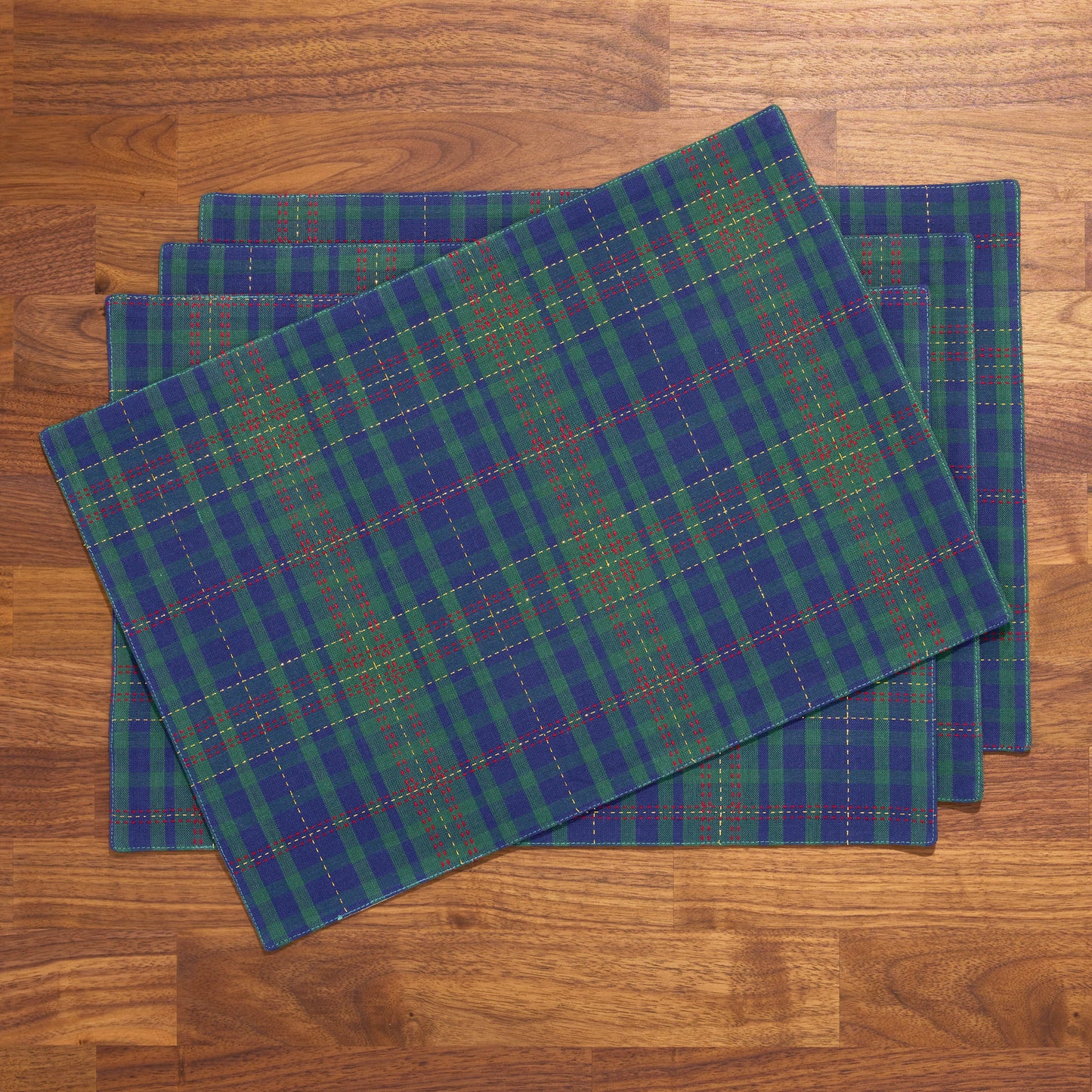 Stitch Plaid Holiday Placemats Set of 4