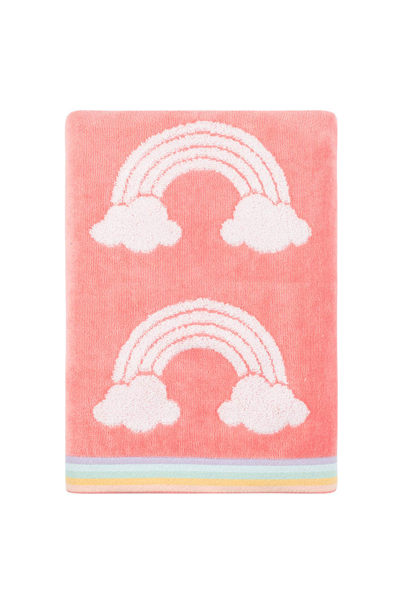 3pc CARO Home (1) Bath Towels (2) Hand Towel Unicorn's Pink Rainbow  Mystical Fun