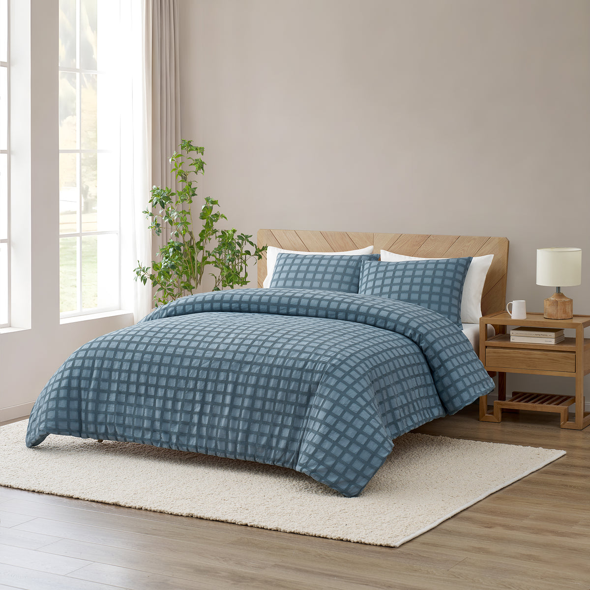 Whitley 100% Cotton Seersucker Comforter Set