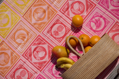 Framed Fruit Sherbert Coral Beach Towel
