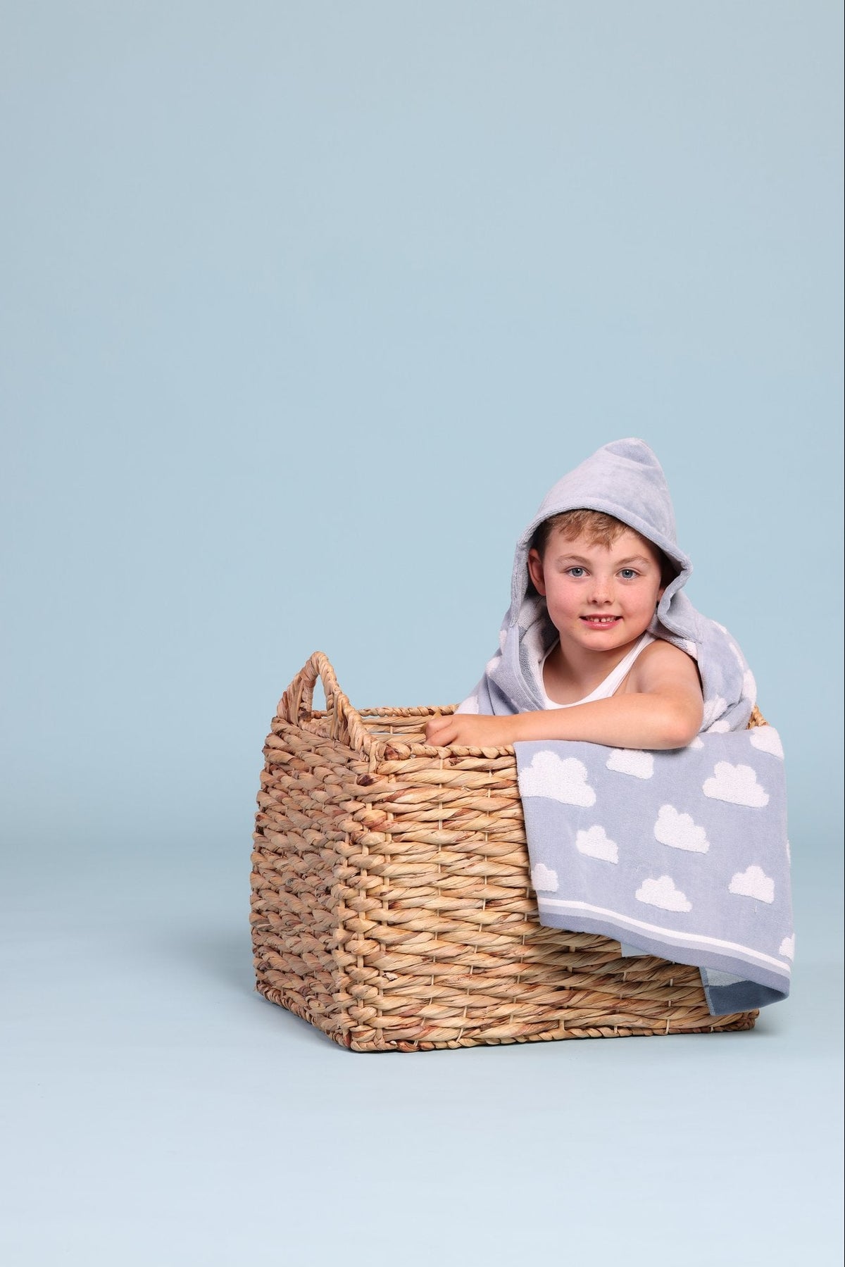 Clouds Silvery Blue - Kids Bath Towels