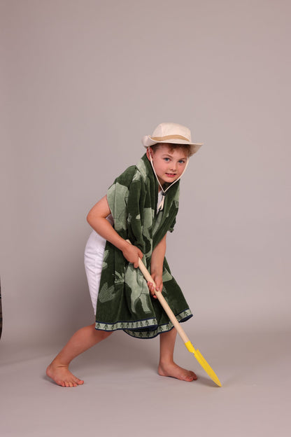 Dano Dino Elm Green Kids Beach Towel